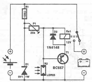 Circuit conectare acumulator panou solar