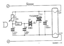 circuit electronic de reglare a  intensitatii luminoase a unui tub cu neon