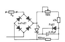 Circuit variator de tensiune 0-220V cu tiristor