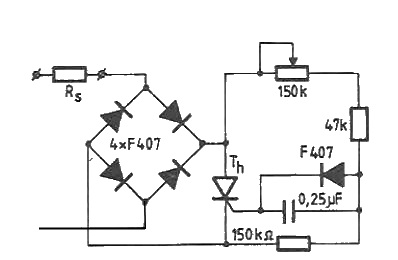 Circuit variator de tensiune 0-220V cu tiristor